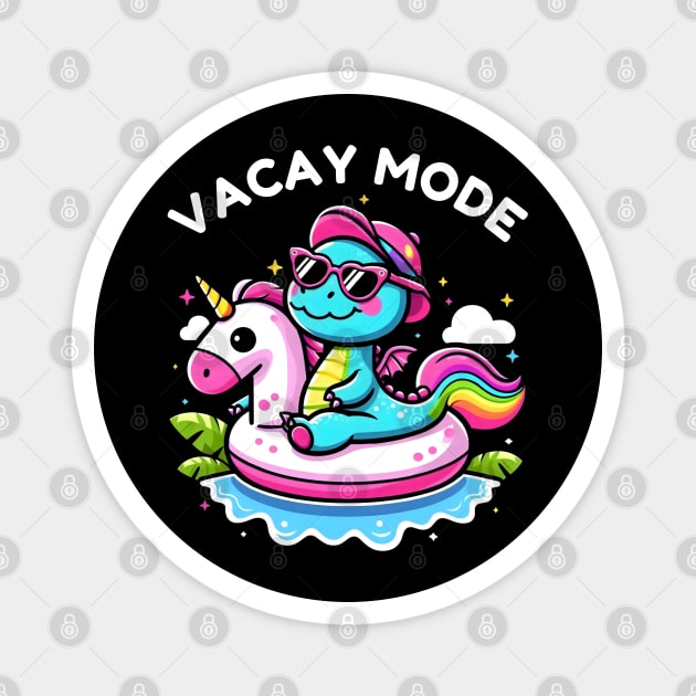 Sunny Day Unicorn Pool Party Magnet by MakerMind8.2